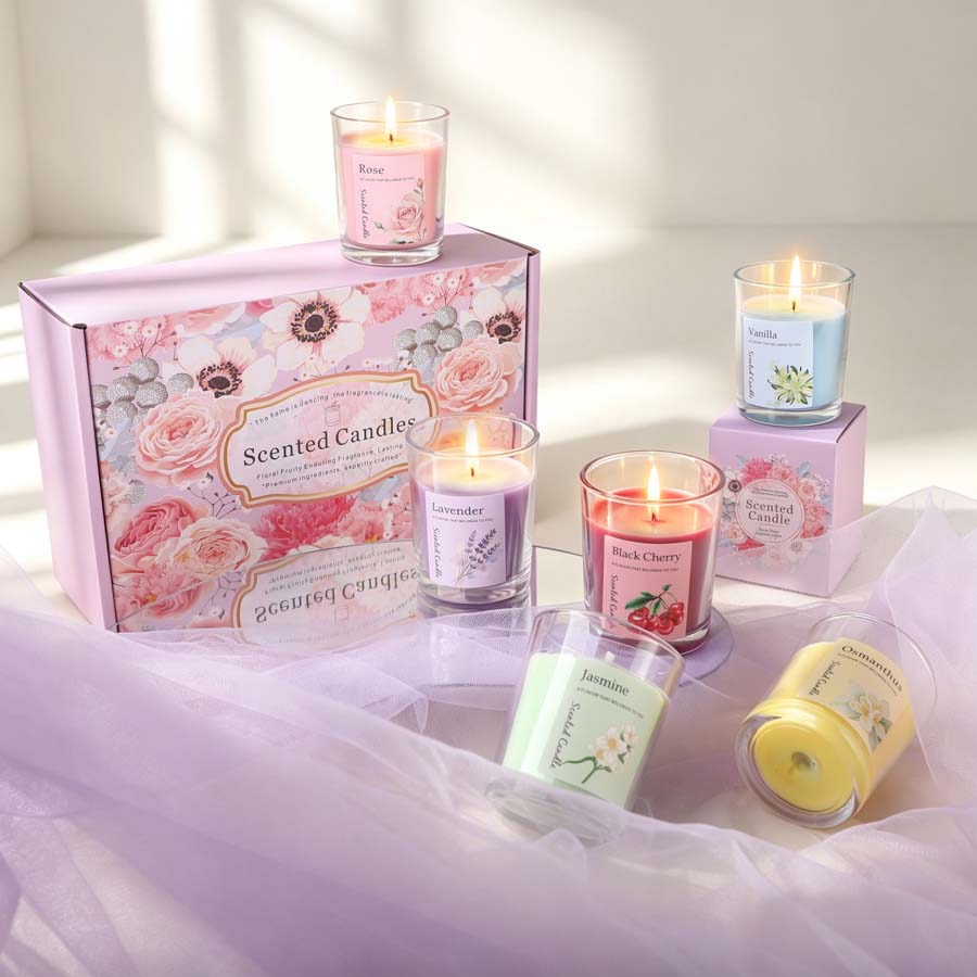Home Fragrance Usa - 아로마테라피 향초 선물 세트 6가지 다른